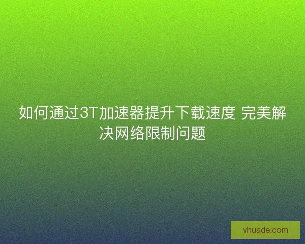 如何通过3T加速器提升下载速度 完美解决网络限制问题